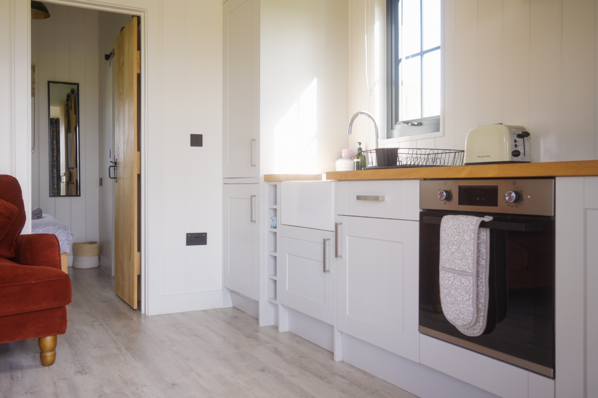 Waterlily glamping cabin kitchen 