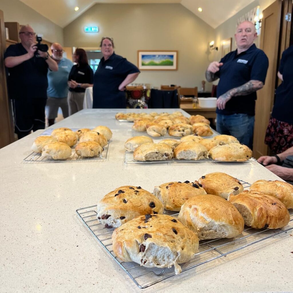 Blesma student baking scones at the Yorkshire Wolds Cookery School