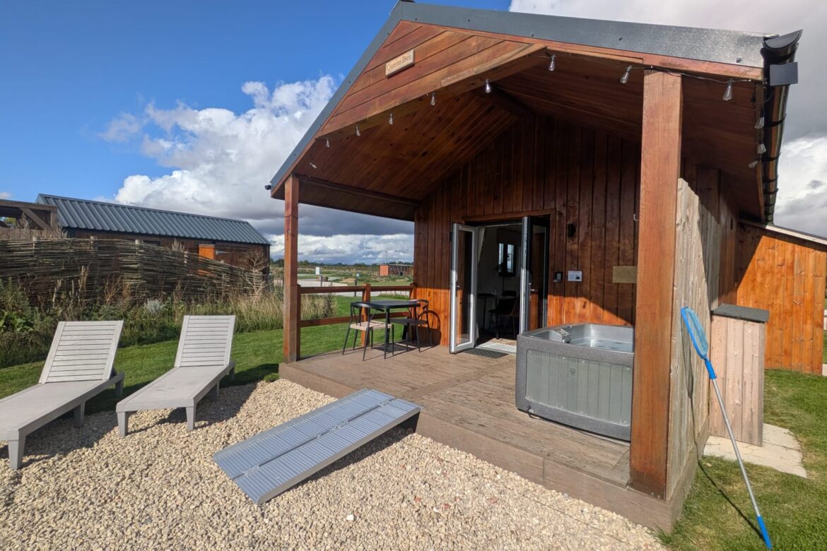 Portable ramp at Wold Escapes glamping cabin 