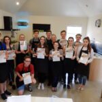 Students at Yorkshire Wolds Cookery School with certificates