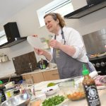Stephanie Moon in the Yorkshire Wolds Cookery School Kitchen