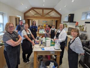 Stpehanie Moon teaching at the Yorkshire Wolds Cookery School